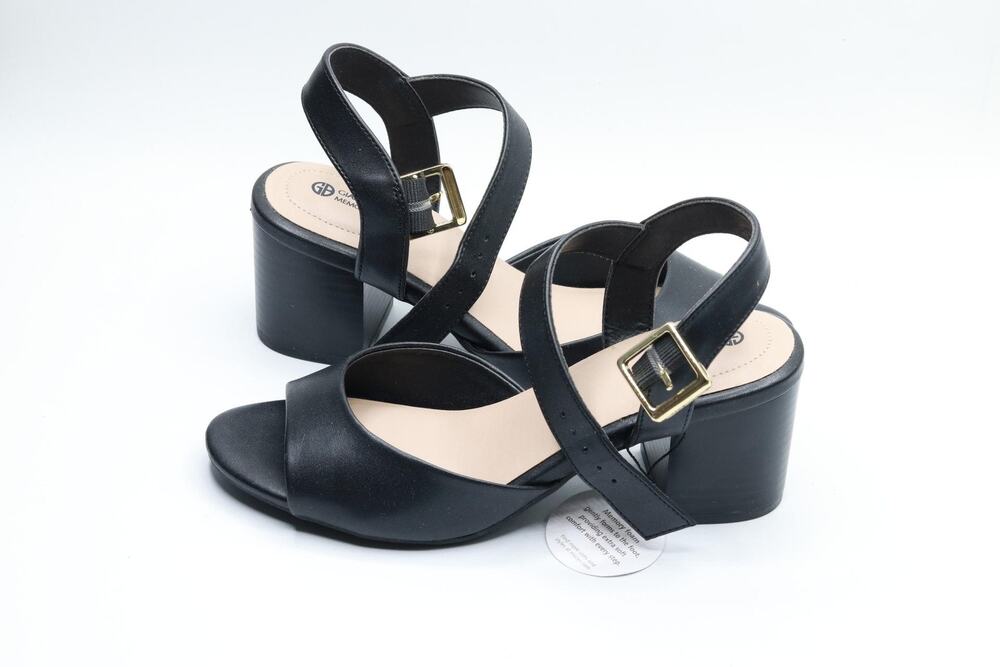 GIANI BERNINI WOMENS TOWNSONN FAUX LEATHER BLOCK HEELS BLACK 6 MEDIUM (B,M)
